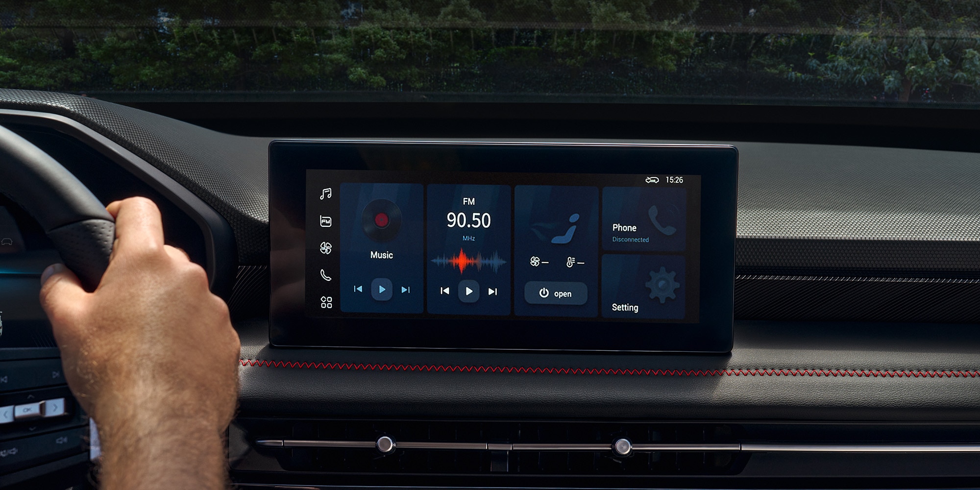 Pantalla multimedia del Chevrolet Groove con conectividad y control táctil